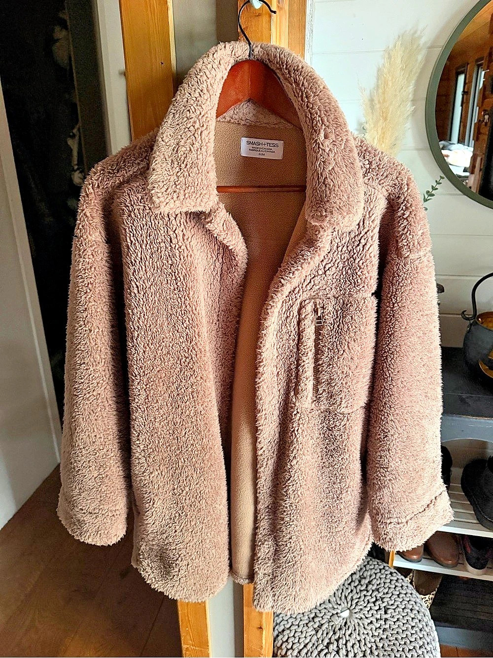 SMASH + TESS Teddy Jacket in Pink Size Medium Like New